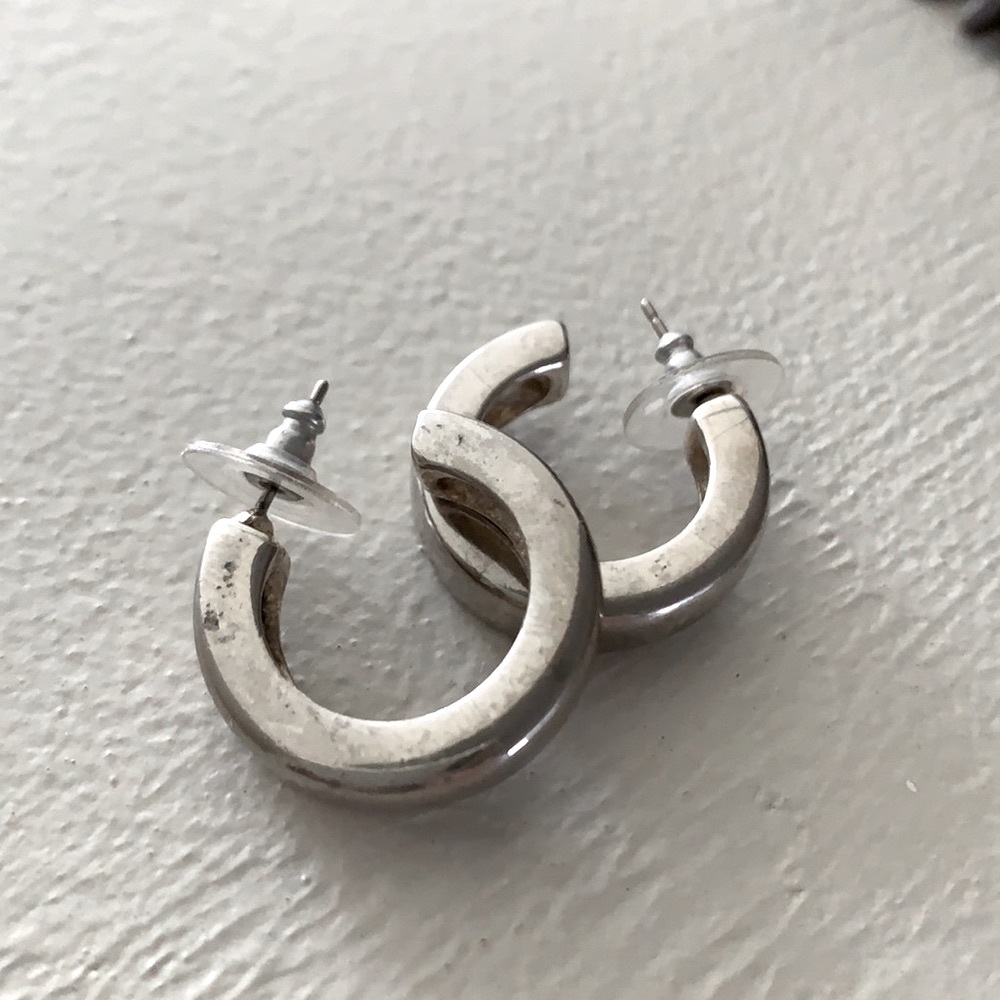 Solid Sterling Silver Hoop Earrings - image 7